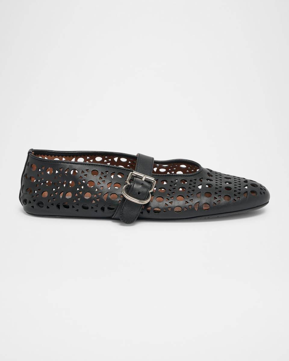 Vienne Cutout Mary Jane Ballerina Flats
